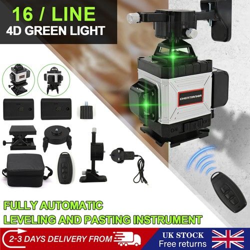 16 Line Laser Level Self Leveling Green Cross Line Rotary Measure Tool