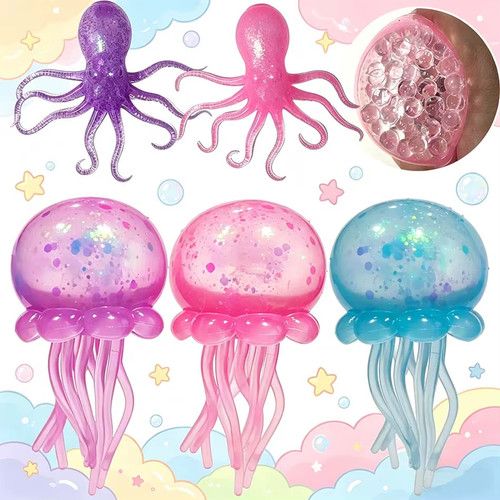 Nee Doh Jellyfish Squish Stress Toy Fidget Sensory Squeeze Squishy Toy Best Gift