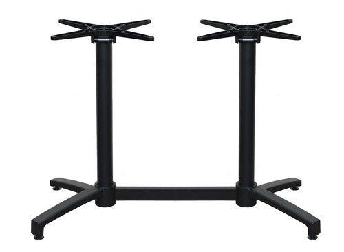 black aluminium twin pedestal flip top table base folding restaurant foldable