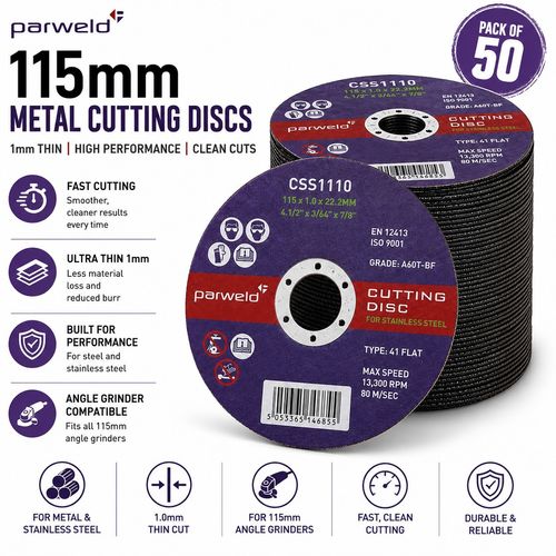 115 x 1mm (4.5 Inch) Cutting Discs Thin Metal Slitting Discs Angle Grinder 50Pcs — image 7