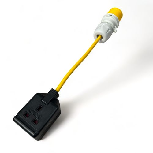 Marten® PAT Testing Adapter 110v 16a Plug to 230v 13a 1 Gang Socket Adapter — image 2