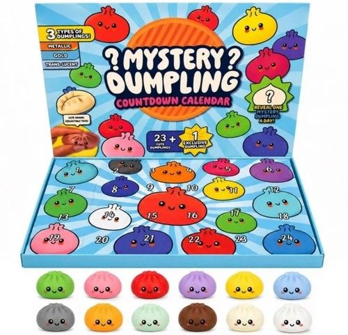 24X Mystery Dumpling Blind Box Advent Calendar Squishy Bao Bun Stress Relief Toy