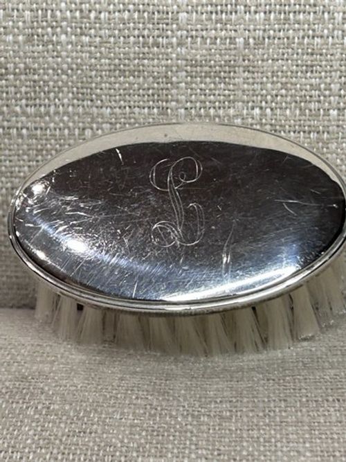 Vintage Gorham Baby 1801 &1808 Sterling Silver Brush engraved L can be removed