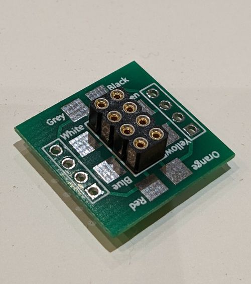 DCC NEM652 8 Pin socket breakout board hard wire solder tabs adaptor connector — image 1