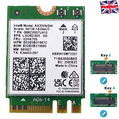 M.2 Wireless Network Card 802.11ax Bluetooth 5.2 Adapter Module AX200NGW WiFi