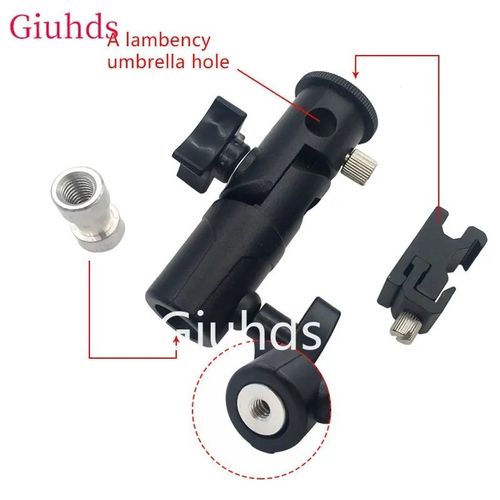Flash Bracket Hot Shoe Umbrella Holder Mount Light Stand For DSLR Camera E Type — image 7