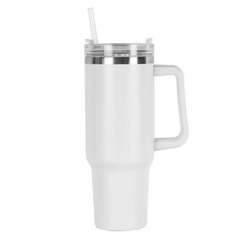 40oz Cup Straw Sip Lid Insulated Stainless Steel Water Drink Bottle Stanley Dupe