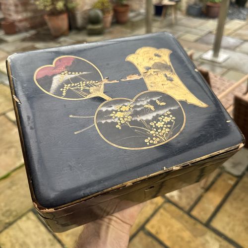 Vintage Japanese Storage Box Jewellery Box Black And Gold Detail Retro 80s — image 14