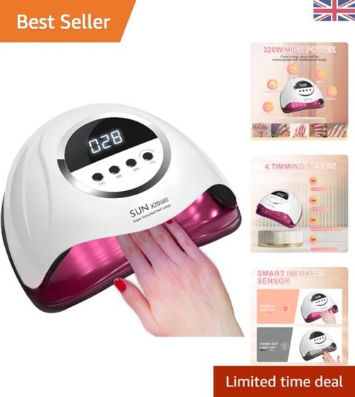 320W UV LED Nail Lamp with Smart Sensor & 4 Timer Settings for Perfect Gel Nails