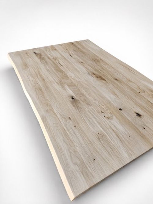 Solid Untreated Oak Tabletop Worktop Live Edge Custom Size Available