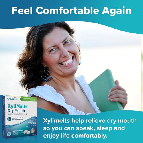 OraCoat XyliMelts Mild Mint 40 Discs for Dry Mouth, Night-Time Relief, Xylitol — image 2