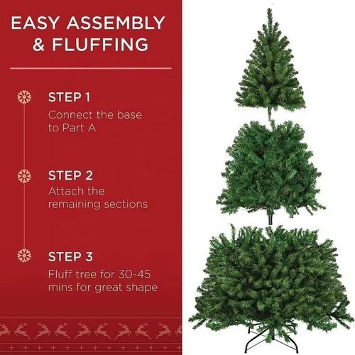 GREEN ARTIFICIAL CHRISTMAS TREE 5FT 6FT 7FT 8FT 10FT XMAS TREE WITH STAND NEW — image 2
