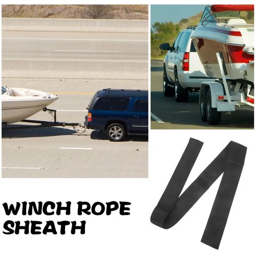 5Pcs Winch Rope Sleeve Durable Polyester Protective Cover for Atv Use Black — image 11