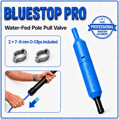 Water Fed Pole Valve, Uni versal Pull Valve for Window Cleaning BlueStop Pro