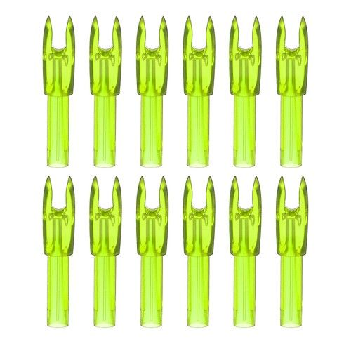 12 Pack Archery Arrows Nocks 4.2mm Plastic Insert Arrow Nock, Clear Yellow