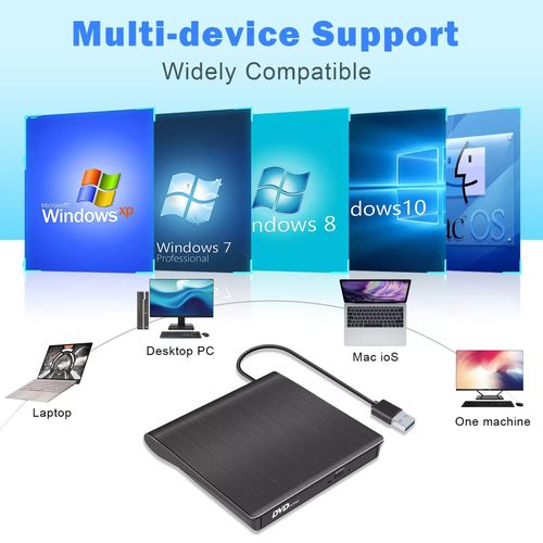 USB External DVD CD Hard Disc Burner Player Reader Optical Drive for PC Laptop — image 5