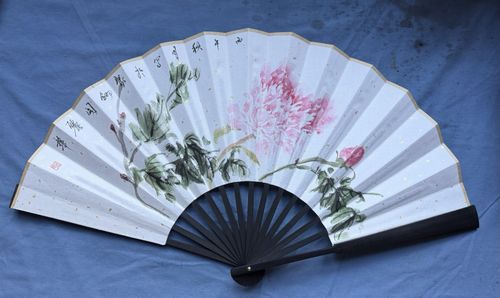 Yeh Signed Chinese Asian Style Framed Paper Painting Flowers Birds Dragonfly — image 2