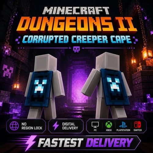 Minecraft Corrupted Creeper Cape Code - Dungeons 2 - All platforms