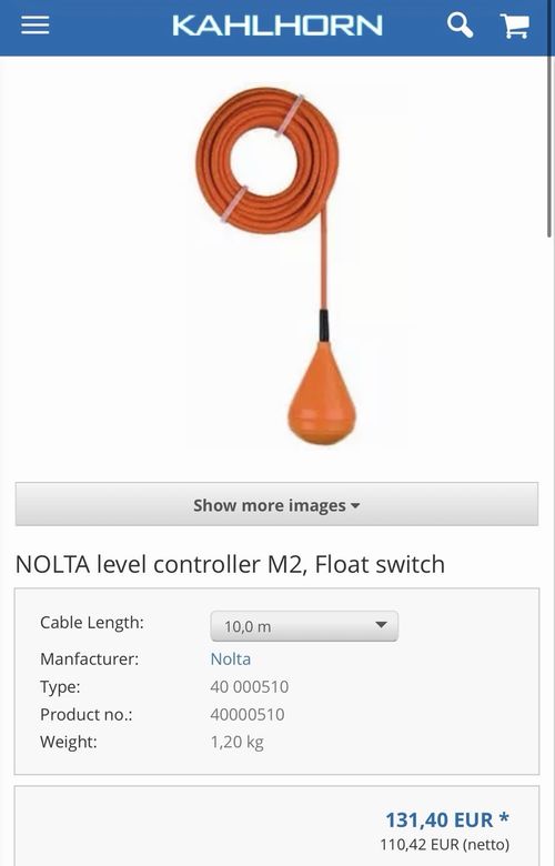 Water Level Float Switch M2 NOLTA — image 2