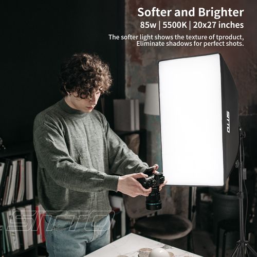 2X 85W Dimmable LED Softbox Lighting Kit Remote Light Stand Photography Studio — image 14