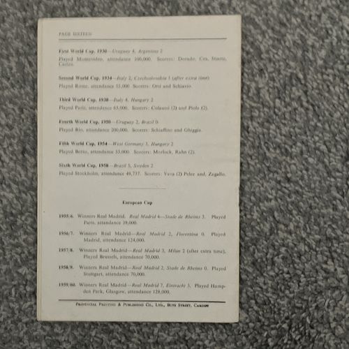 Official Programme Wales v Spain World Cup Qualifying Ninian Park 19 Apr 1961 — image 2