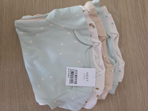 NEXT Baby Ribbed Bodysuit Vests 5 Pack 0-3 Months Multicolour BNWT — image 8