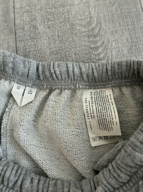 ARKET Grey Cotton Fleece Jogger Trousers Drawstring Elastic Waist XS — image 4