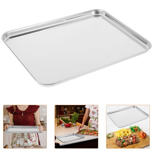 1Pc Large Stainless Steel Baking Tray Rectangular Baking Tray for Restaurant UK — image 4