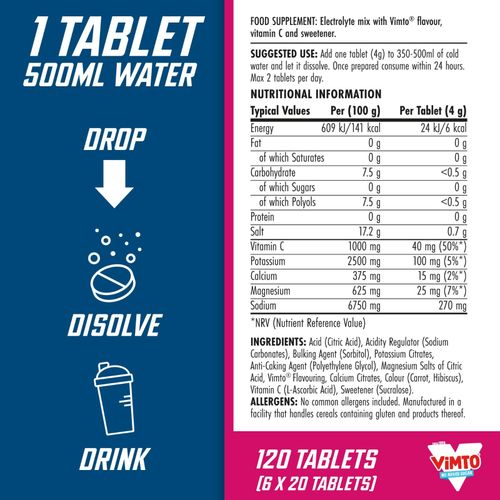 Endurance Hydration Tablet 400mg Electrolytes per Serving Zero Sugar 6x20 Tablet — image 8