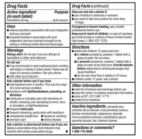 Acid Controller Famotidine 20mg 250 Tablets | Pepcid AC Compare — image 2
