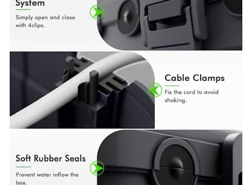 6 Cable Large Outdoor Electrical Junction Box IP54 Waterproof Cable Grey Wiring — image 7