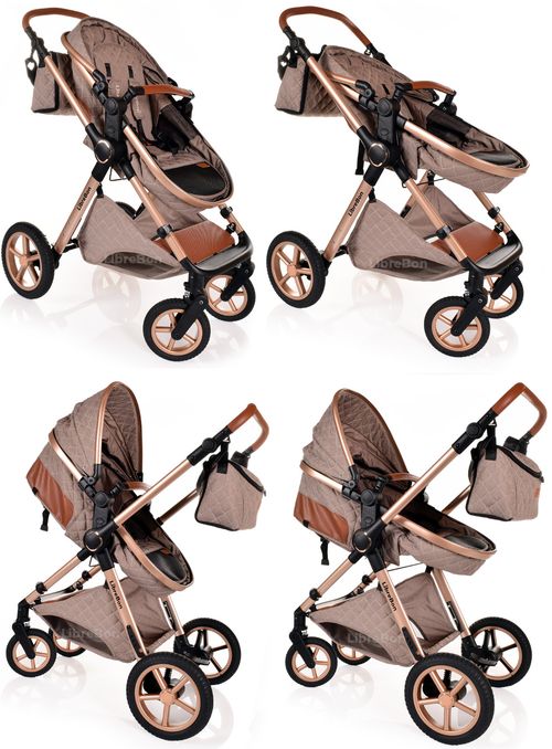 3 in 1 Pram Newborn Baby Buggy Set Travel System with Car Seat Folding Pushchair — image 10