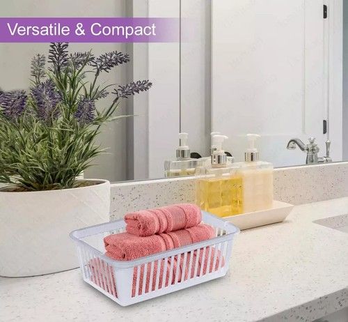 Plastic Storage Basket Crate Handy Organiser for Home Office Kitchen & School