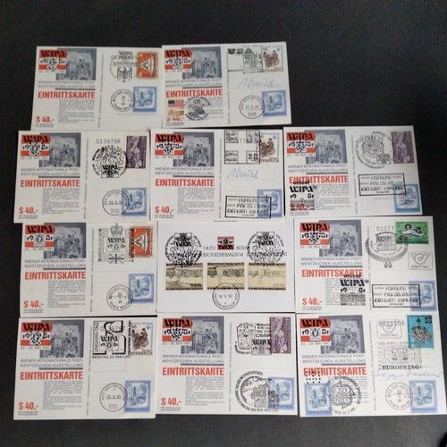 Austria WIPA 1981 Stamp Exhibition Collection Lot Entry Tickets Postmarks FDC