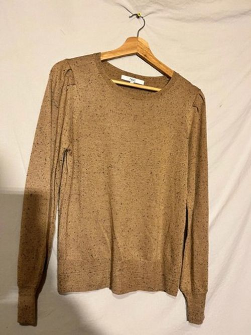 Next Crewneck Brown Speck Long Sleeve Thin Sweater size medium vgc