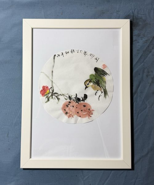 Yeh Signed Chinese Asian Style Framed Paper Painting Flowers Birds Dragonfly — image 23