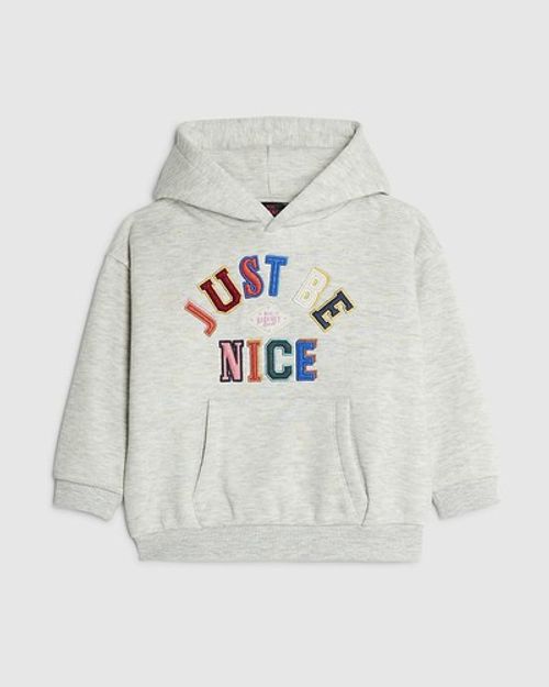 River Island Mini Boys Hoodie Grey Real Hackney Dave Nice Hooded Sweatshirt Top