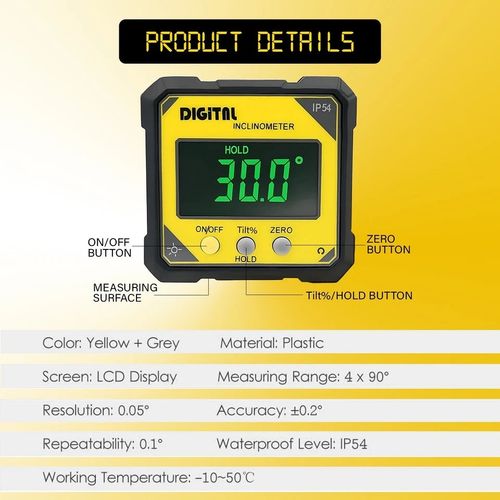 Digital Angle Finder Laser Level Inclinometer Protractor Gauge Magnetic Base LCD — image 3