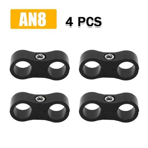 4/8x AN6/AN8/AN10 Nylon Braided For Stainless Fuel Oil Line Hose Separator Clamp