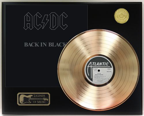 ACDC - Back In Black Gold LP Record Plaque Display — image 1