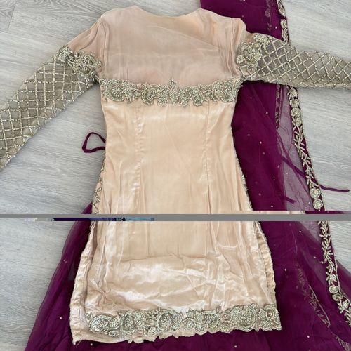 Mongas Indian Beige And Pink Lahenga — image 16