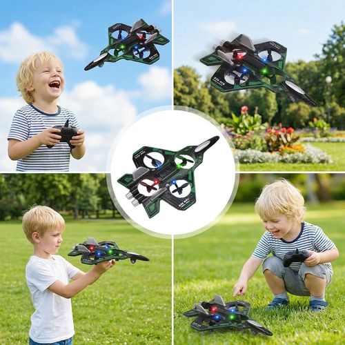 Foam Remote Control Airplane Drone for Kids Remote Control Jet with LED Lights — image 8