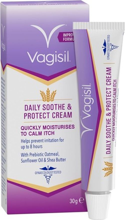 Vagisil Daily Soothe and Protect Cream For Women, Sensitive Skin With Natural