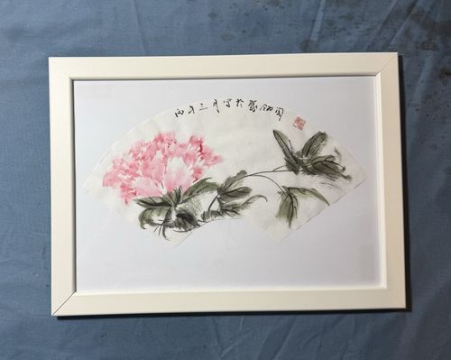 Yeh Signed Chinese Asian Style Framed Paper Painting Flowers Birds Dragonfly — image 17