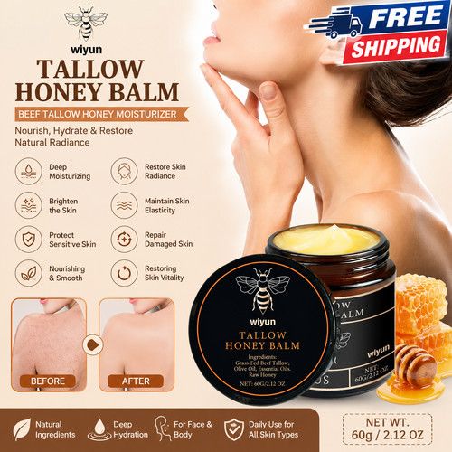 Grass-Fed Beef Tallow and Honey balm, Beef Tallow Skin Care, Moisturising Cream