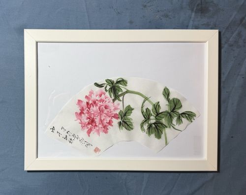 Yeh Signed Chinese Asian Style Framed Paper Painting Flowers Birds Dragonfly — image 5