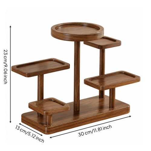 Wooden Tiered Riser Display Stand Sturdy Dessert Stand Rustic for Buffets — image 7