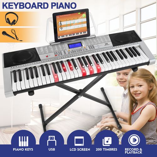 Mustar ♬61 Full Size Lighted Up Keys Smart Digital Electronic Keyboards Gifts — image 1