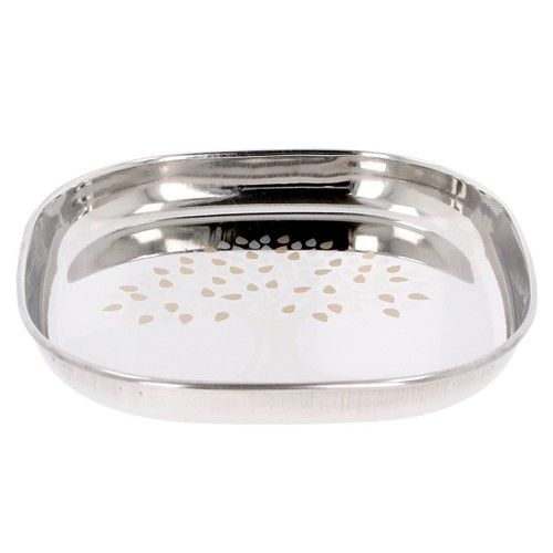Stainless Steel Thali Square Plate Indian Dinner Food Platter Serving Dish Tray