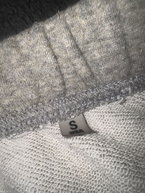 Essentials Men’s Grey Fleece Cotton Sweat Shorts Logo Drawstring Elastic S — image 7